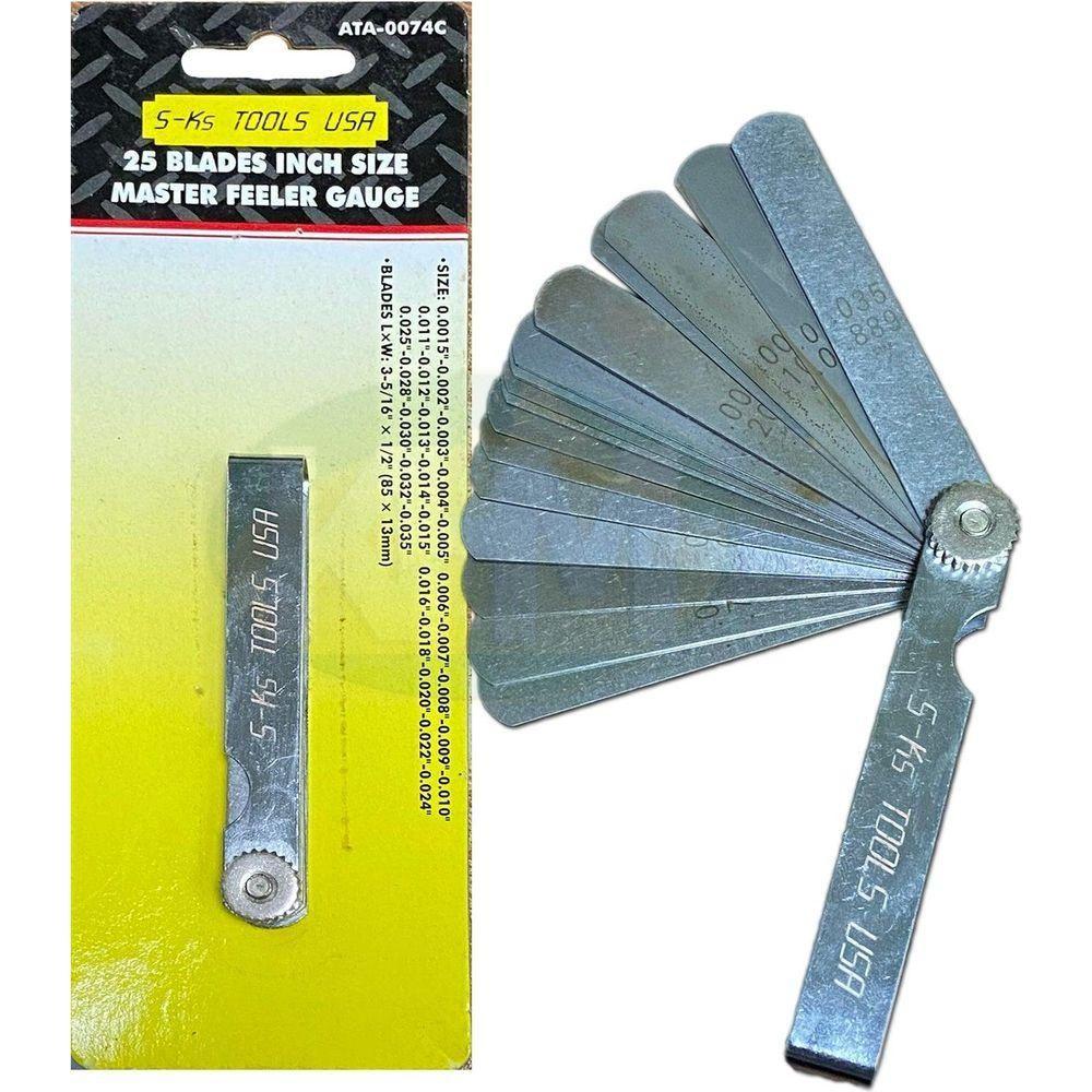 S-Ks ATA-0074C Master Feeler Gauge 25 blades Inches - KHM Megatools Corp. S-Ks ATA-0074C Master Feeler Gauge 25 blades Inches - KHM Megatools Corp.